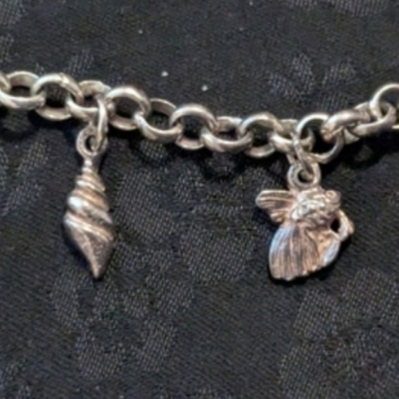 8" 925 Solid Sterling Silver Mini Sea Creature Ocean Charm Bracelet - Picture 15 of 16